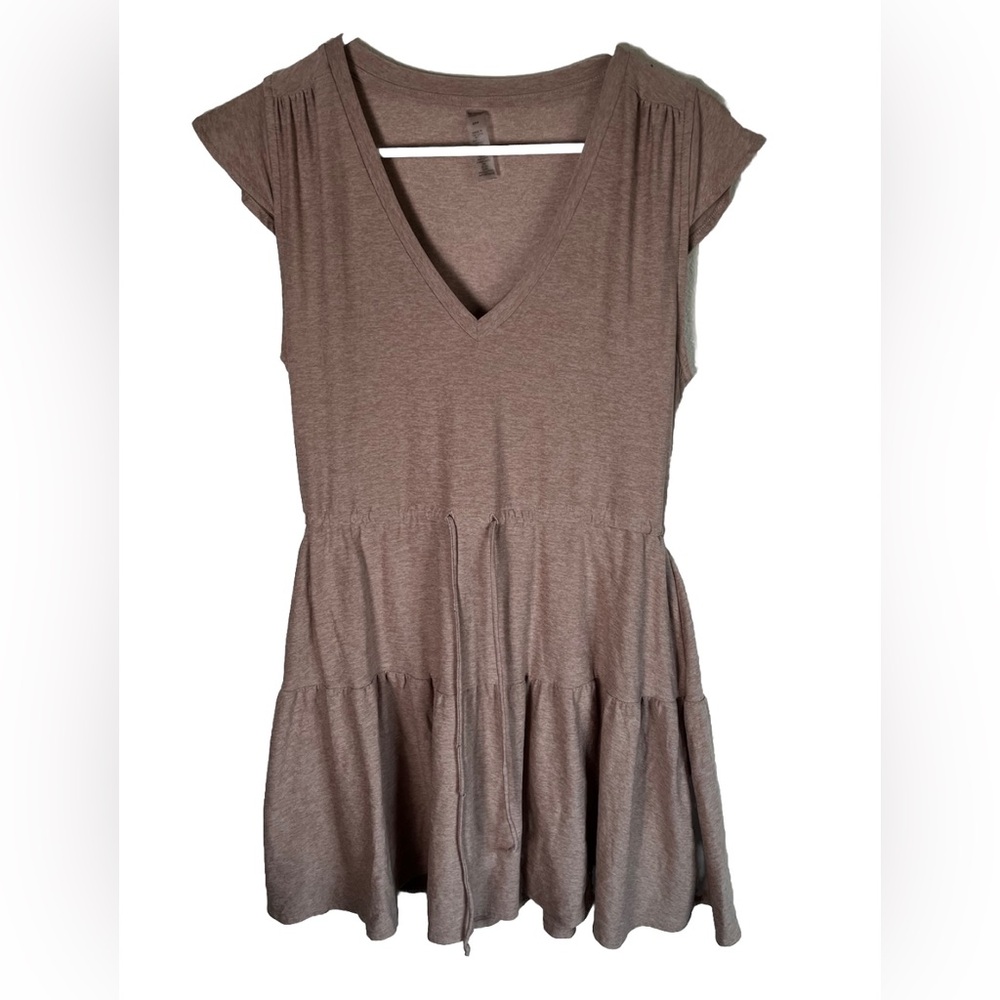 Beyond Yoga Women Chai Featherweight Out & About Ruffle Dress Size S